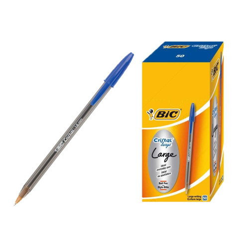 Penna bic cristal large blu cf.50